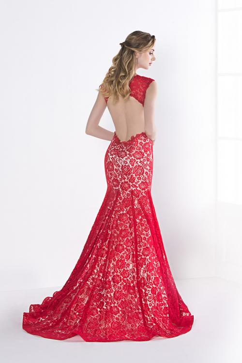 Red Trumpet/Mermaid Shoulder Straps Sweep/Brush Train Prom Dress 