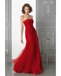  Trumpet/Mermaid Strapless Sleeveless Cascading Ruffles Floor-length Tulle Prom Dresses