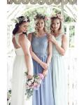 Vinatge Inspired Keyhole Back Long Chiffon Bridesmaid Dress