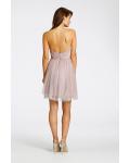Short Pink Knee Length Tulle Rustic Bridesmaid Dress 