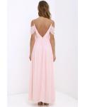 Spaghetti Straps Pleated Long Chiffon Bridesmaid Dress 