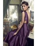  A-line Bateau Neckline Bows Sashes/Ribbons Tea-length Short Satin Prom Dresses
