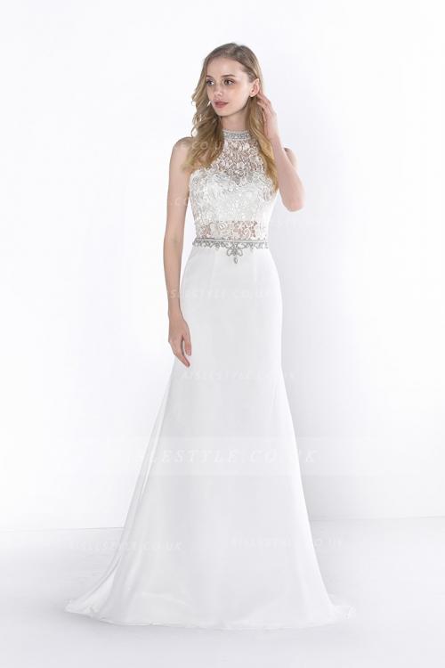  bateau sleeveless beading sequins floor-length chiffon evening dresses