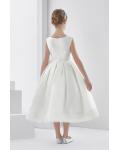  Ball Gown Scoop Neck Sleeveless Bow(s) Tea-length Long Organza Communion Dresses