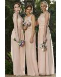 Vinatge Inspired Keyhole Back Long Chiffon Bridesmaid Dress