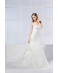  Trumpet/Mermaid Strapless Cascading Ruffles Long Wedding Dresses