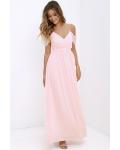 Spaghetti Straps Pleated Long Chiffon Bridesmaid Dress 