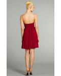 Short Sleeveless Zipper Chiffon Natural Bridesmaid Dresses