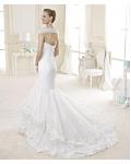 Sexy Trumpet/Mermaid Off-the-shoulder Lace Crystal Chapel Train Organza Wedding Dresses 