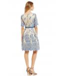 A-line Jewel Neck Short Sleeves Knee-length Lace Mother of the Bride Dress