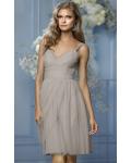 Strapless Sleeveless Tulle Natural A-line Bridesmaid Dresses