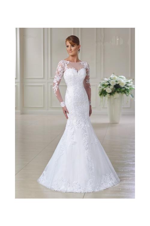Deliacate Long Sleeve Lace Trumpet Wedding Dress 