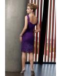 Generous A-line Bateau Straps Beading Lace Ruching Knee-length Chiffon Mother of the Bride Dresses 