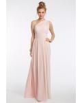 Sleeveless Pleated One Shoulder A-line Long Chiffon Bridesmaid Dress