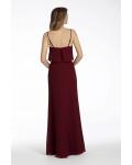  Sheath/Column Detachable Spaghetti Straps Sleeveless Empire Waist Floor-length Long Chiffon Bridesmaid Dresses