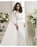Simple Sheath/Column Sweetheart Beading Sweep/Brush Train Chiffon Wedding Dresses 