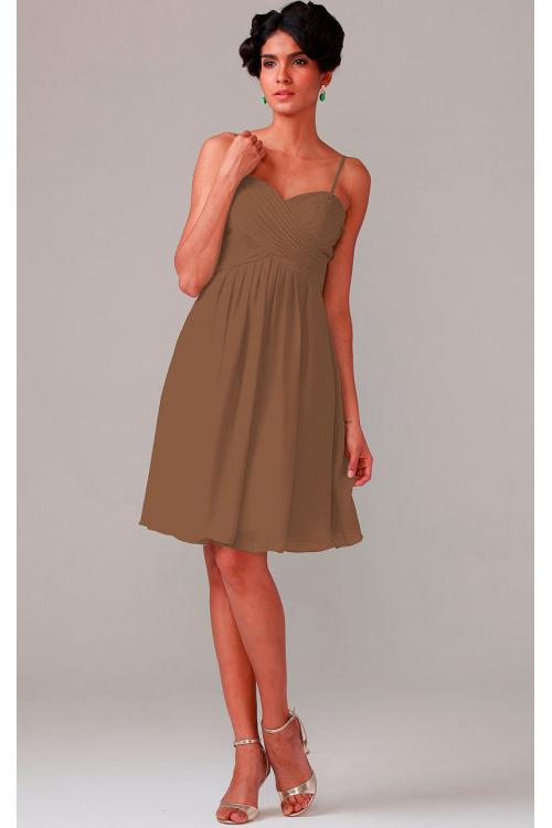 A-line Knee-length Chiffon Zipper Sleeveless Bridesmaid Dresses