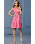 Lace A-line Natural Deep V-neck Sleeveless Bridesmaid Dresses