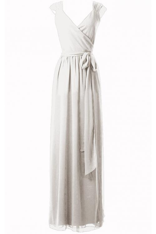 A-line Natural Chiffon Floor-length Rustic Bridesmaid Dresses
