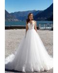 Spaghetti Straps Long Princess White Tulle Wedding Dress