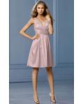 Lace A-line Natural Deep V-neck Sleeveless Bridesmaid Dresses