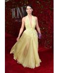 A-line Deep V-neck Sleeveless Appliques Lace Split Floor-length Prom Dress