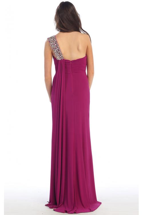 Sexy One Shoulder Zipper Chiffon A-line Sleeveless Prom Dress