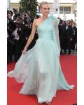 Chic Sleeveless One Shoulder Long Chiffon Celeb Style Prom Dress 
