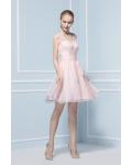 Sleeveless V Neck Knee Length Chiffon Bridesmaid Dress 
