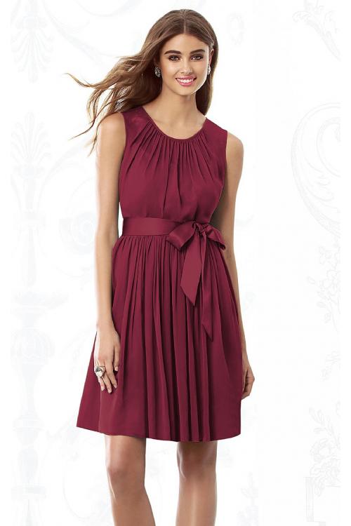 Sleeveless Jewel Knee-length None Chiffon Bridesmaid Dresses