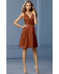 Lace A-line Natural Deep V-neck Sleeveless Bridesmaid Dresses