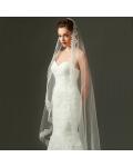 Exquisite Lace Trimmed Long Tulle Wedding Veil 