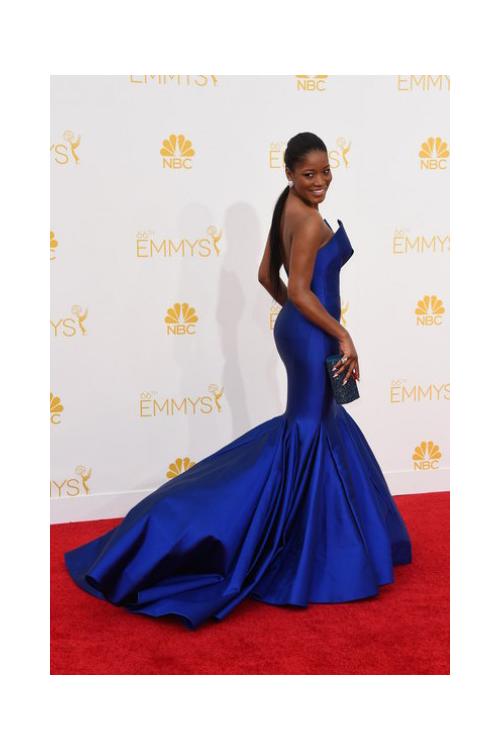 Strapless Royal Blue Satin Mermaid Long Celerbity Inspired Prom Dress 