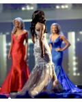 Vintage Inspired Floral Lace overlay Champagne Tulle Celebrity Prom Dress 