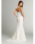 Strapless Sweetheart Lace Pattens Trumpet Wedding Dress 
