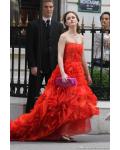 blair in oscar de la renta High Low Ruffles Chiffon Prom Dress 