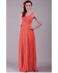 Chiffon Lace-up Sleeveless Natural Floor-length Bridesmaid Dresses