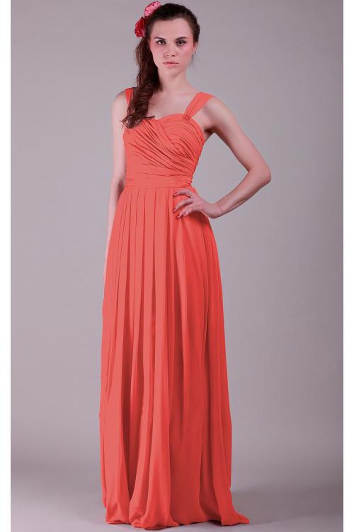Chiffon Lace-up Sleeveless Natural Floor-length Bridesmaid Dresses