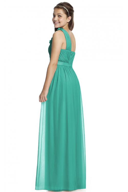 One Shoulder A-line Natural Chiffon Zipper Bridesmaid Dresses