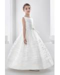Nectarean Ball Gown Sleeveless Bow(s) Floor-length Organza Communion Dresses 