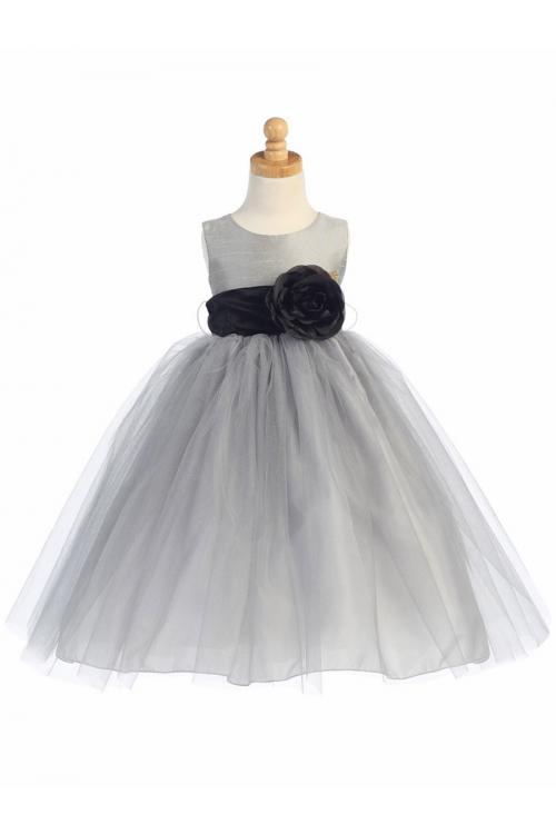 Sleeveless Tulle Baby Dresses with Flower and Bowknot