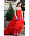 blair in oscar de la renta High Low Ruffles Chiffon Prom Dress 