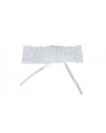 Delicate Pearl And Embroider White and Blue Wedding Garter 34*52CM