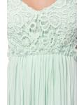 Backless Lace Bodice Spaghetti Straps Long Chifon Bridesmaid Dress 