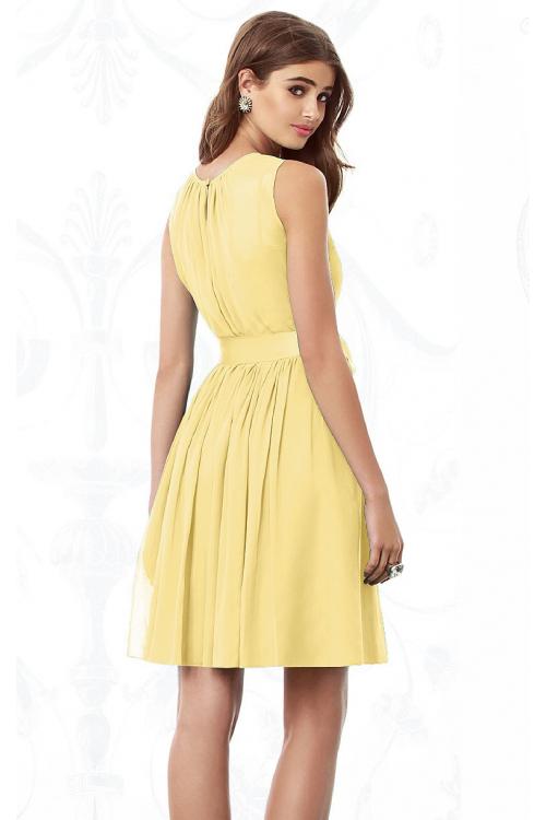 Sleeveless Jewel Knee-length None Chiffon Bridesmaid Dresses