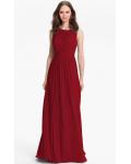 Princess Floor-length None Jewel Natural Bridesmaid Dresses