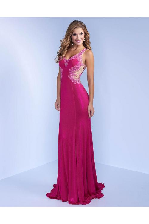  Sheath Jewel Sleeveless Beading Split Floor-length Long Chiffon Evening Dress 