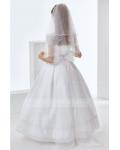 Exquisite Short Sleeve Bow(s) Lace Sashes/Ribbons Floor-length Long Organza Communion Dresses