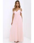 Spaghetti Straps Pleated Long Chiffon Bridesmaid Dress 