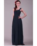 Chiffon Lace-up Sleeveless Natural Floor-length Bridesmaid Dresses